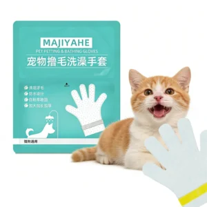 Pet Grooming Spa Gloves Kit Pet Ears and Eyes Cleaning Wipes Pet Paws Wet Wipes Portable Individually Packaged for Outdoor