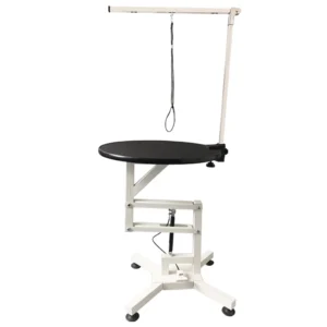 Pet Grooming Table Pneumatic Dog Grooming Table with Arm, White Pet Grooming Products for Dogs