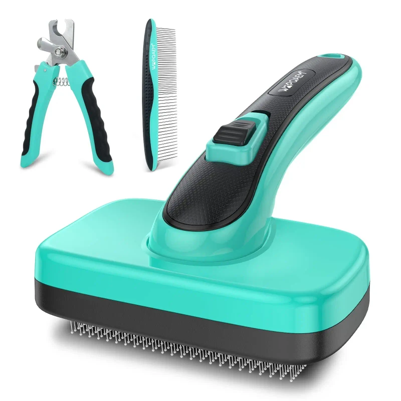 Pet Grooming Tool Dog Cat Long Pin Self Cleaning Soft Slicker Hair Remover Brush Hair Slicker Brush Pet Dog Comb for Pet Massage