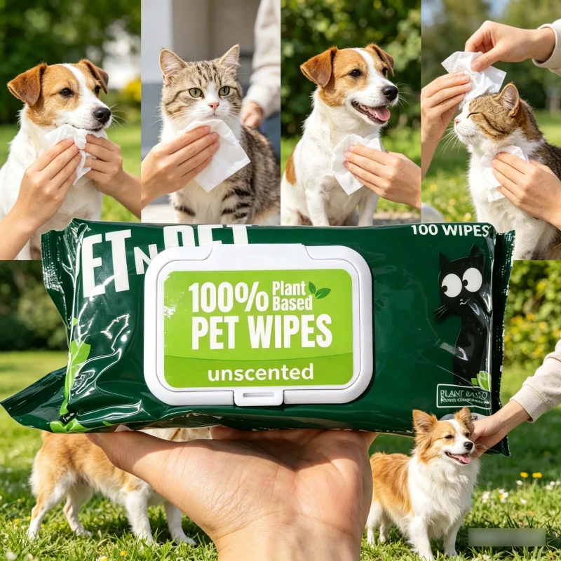 Pet Grooming Wipes Soft Thick Cleaning Wet Wipes for Dogs Cats Paw Ear Body Deodorizing Daily Care