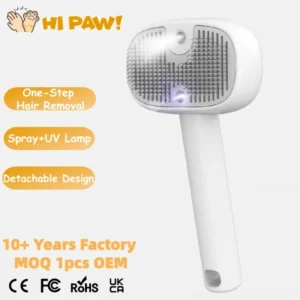 Pet Hair Brush Cat Dog Beauty Massage Comb Shedding Self Cleaning Dog Cat Grooming Pet Steam Spray UV Lamp Hair Removal Comb