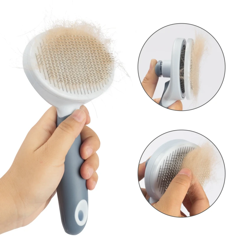 Pet Hair Dematting Comb Dog Grooming Brush Tools Hair Remover Grooming Brush Self Cleaning Dog Hair Brush