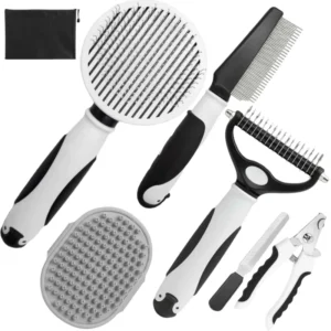 Pet Hair Removal Dog Grooming Brush with Soft Plastic Bristles for Dogs Dog and Cat Cleaning Products