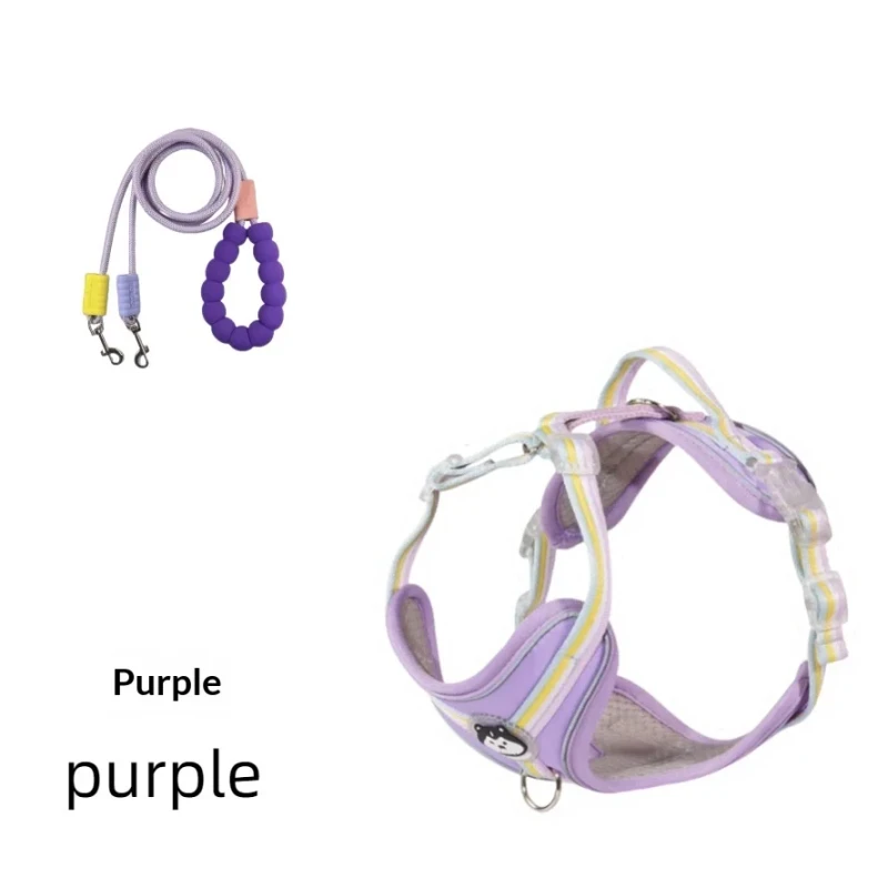 Pet Harness Dog Leash I Shaped Anti Explosion Nylon Chest Strap for Dog Walking and Outdoor Gardening