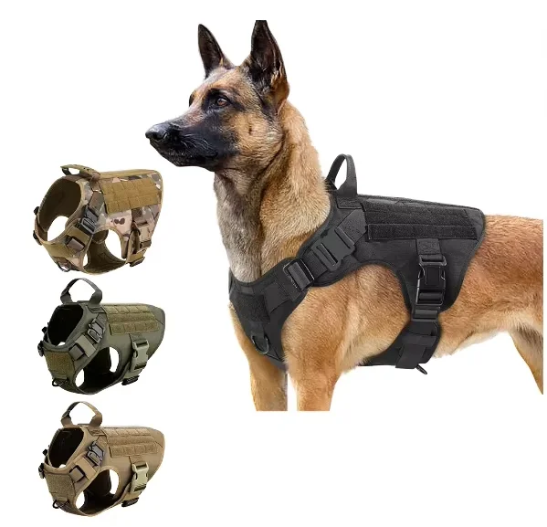 Pet Harness Dog Leash Set Chest Dog 1000D Nylon Camouflage Dog Harness