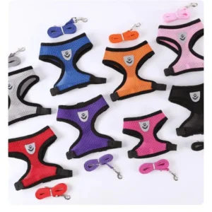 Pet Harness Lead Breathable Mesh Dog Cats Harness Leash Pet Traction Rope Cat Collar Pet Chest Back