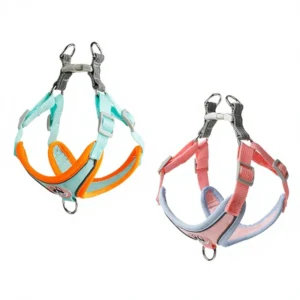 Pet Harness Vest Style Dog Leash with Buckle Clip Closure Reflective Polyester Material for Small Dogs