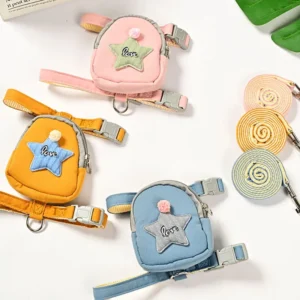 Pet Harnesses Leash Cute Dog Cat Chest Harnesses with Backpack Adjustable Size Outdoor Walking Anti lost Puppy Leash Supplies