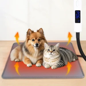Pet Heating Pad 10 Adjustable Temperature Dog Cat Heating Pad with Timer Waterproof Indoor Silicone Electric Pet Heat Mats