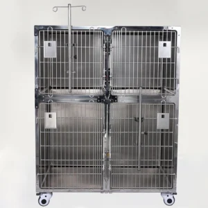 Pet Hospital Stainless Steel Dog Cage 2 Layers Large Dog Cat Cages Dog Cage Stainless