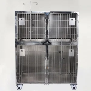 Pet Hospital Stainless Steel Dog Cage 2 Layers Large Dog Cat Cages Dog Cage Stainless Equipment
