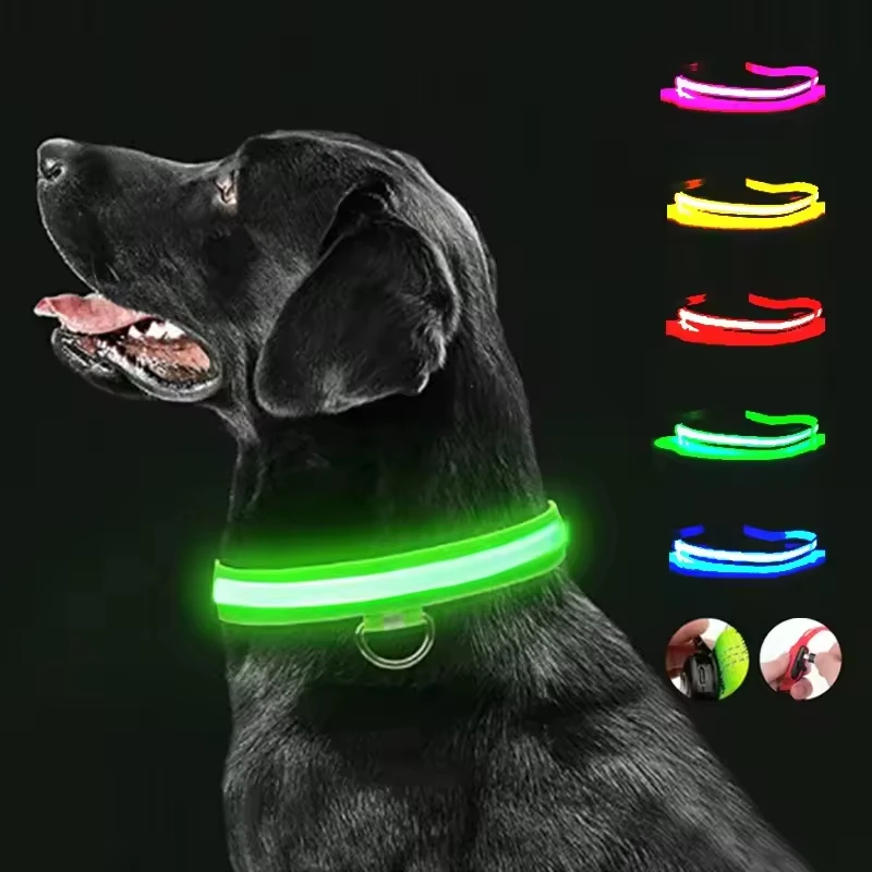 Pet LED Dog Collar Adjustable Electronic Flash Recharge Pet Collars Reflective LED Collars for Dogs Night Anti Lost Dog Products