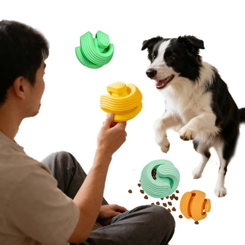 Pet Leakage Rubber Ball Eco Friendly Durable Interactive Chew Toy for Dogs Daily Indoor Outdoor Use