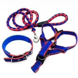 Pet Leash Collar Dog Chain Chest Harness Three Sets Rope Dog Pet Supplies Custom Big Dog Harness Collar Leash Sets