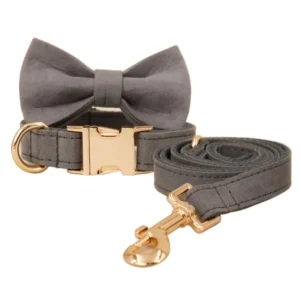 Pet Leash Dog Collar and Leash Set Manufacturer Custom Personalized Designer Luxury Solid New Product Dog Collar Velvet