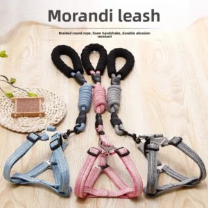 Pet Leash Explosion Proof Retractable Dog Leash with Harness and Chain Collar for Small Medium Large Dogs Dog Walking Supplies