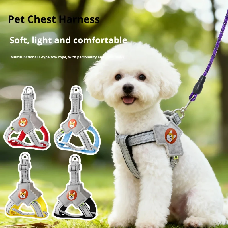 Pet Leash Harness Set Dog Leash Chest Strap Vest Type Cotton Soft Lightweight Pet Walking Harness for Medium Small Dog