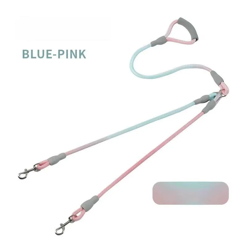 Pet Leash Nylon Material High Quality Sturdy and Durable Double End Leash Outdoor Dog Walking Leash Colorful