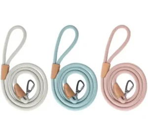 Pet Leashes Clasp Climb Variety Color Handsfree Reflective Nylon Braided Rope Dog Leash with Soft Padded Handle