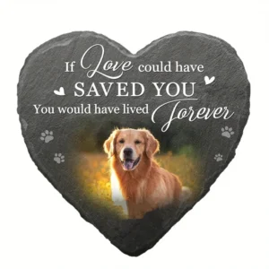 Pet Memorial Heart Shaped Plaque & DIY Custom Pet Tombstone Made to Order Personalized Pet Loss Sympathy Gift