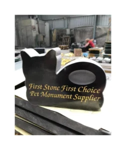 Pet Memorial Stone for Dogs & Cats Modern Polished Travertine Tombstone Durable Big Slab Monument