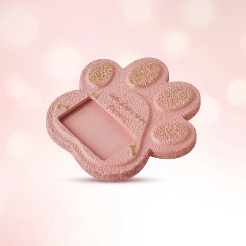 Pet Memorial Tombstone Paw Print Imitation Stone Photo Frame Dog Cat Grave Marker Funeral Supplies Sympathy Gift