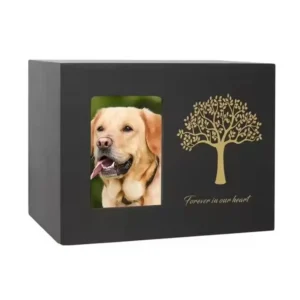 Pet Memorial Urns for Dog or Cat Ashes Large Wooden Funeral Cremation Casket Urns with Photo Frame Keepsake Memory Box