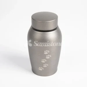 Pet Memorials Metal Cremation Urn Gift Customized Grey Stainless Steel Cats Box Logo Pet Caskets for Pet Ashes
