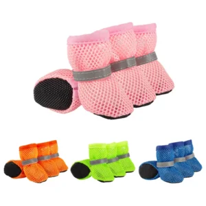 Pet Mesh Breathable Shoes Night Reflective Dog Shoes Small Dog Running Safety Shoes Sandals Medium to Large Summer Heat