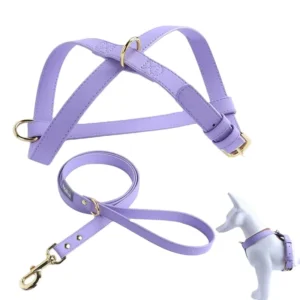 Pet PU Collar Leash Set Pet Dog Harness Leash Set