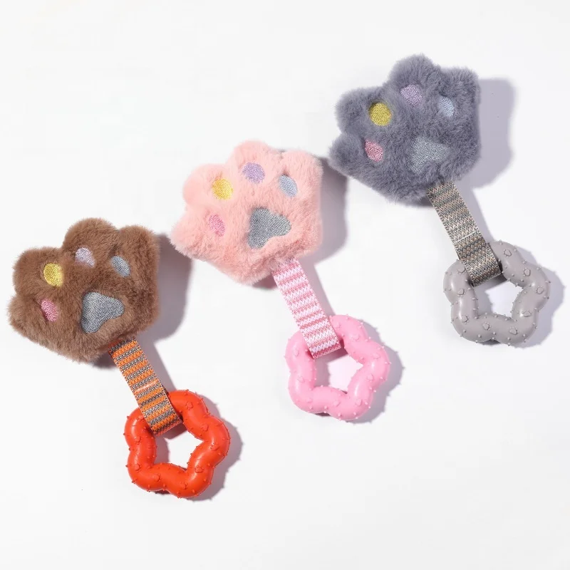 Pet Plush Sound TPR Toy Dog Interactive Tug of War Training Pet Squeaky Plush Chew Toy