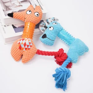 Pet Plush Sound TPR Toy Dog Interactive Tug of War Training Squeaky Plush Chew Toy