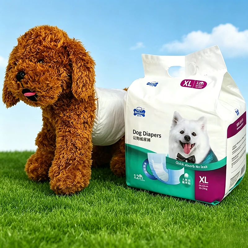 Pet Products Disposable Eco Friendly Absorbent Custom Disposable Dog Nappies Pet Diapers for Male Dogs