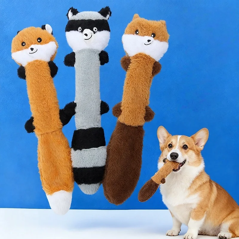 Pet Products Dog Accessories Animal Shapes Plush Interactive Movement Pet Dog Squeak Chew Tug Toy