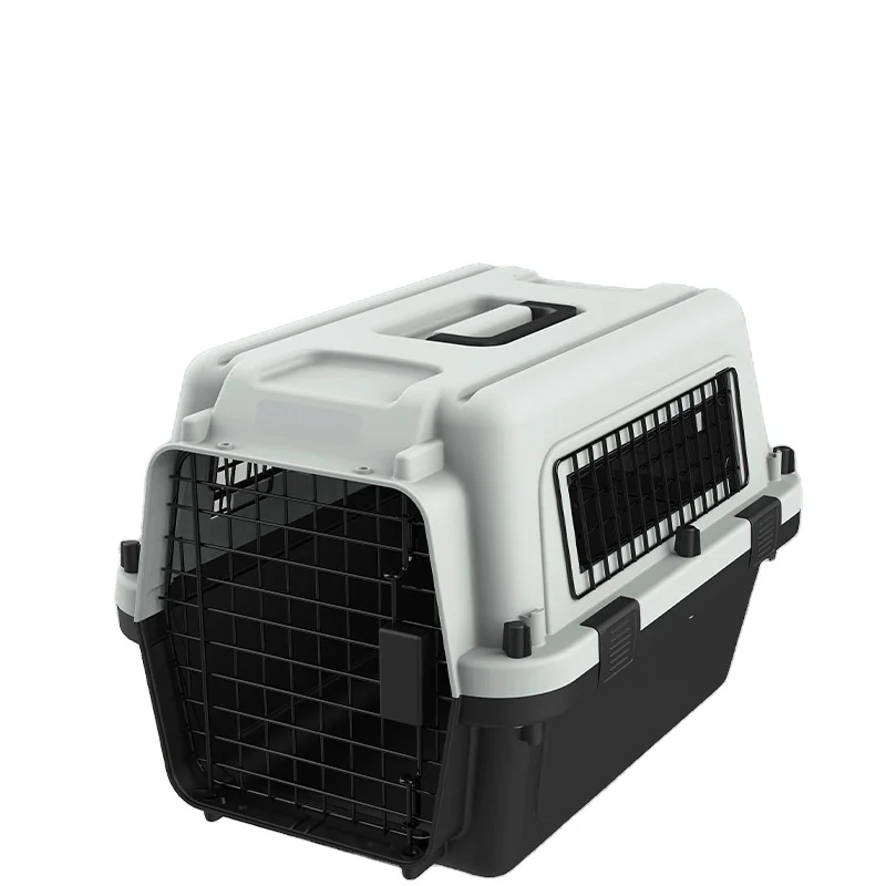 Pet Products IATA Plastic Designer Black Pet Carrier and Travel Crates Kennel