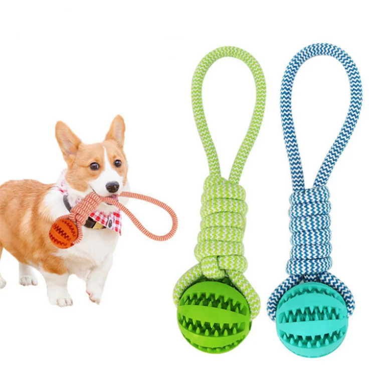 Pet Products Luxury Durable Duty Squeaky Interactive Pet Accessories Custom Logo Dog Toys Pet Chew for Dumbbell Rope