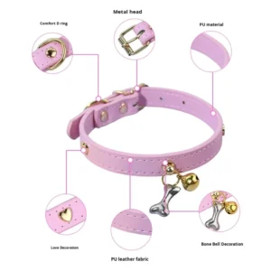 Pet Products Puppy Neck Collar Teddy Cat Tie Decoration and Puppy Leash