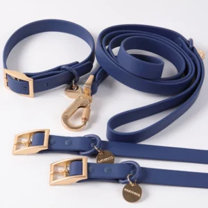 Pet Products Solid Color Colorful Luxury Rubber Silicone Small Dog Collar Adjustable Waterproof PVC Dog Leash