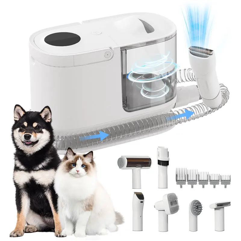 Pet Products Supplier Dog Shedding Cat Hair Remover Cut Clipper Trimmer Brush Tool Silent Pet Hair Grooming Vacuum Cleaner Kit