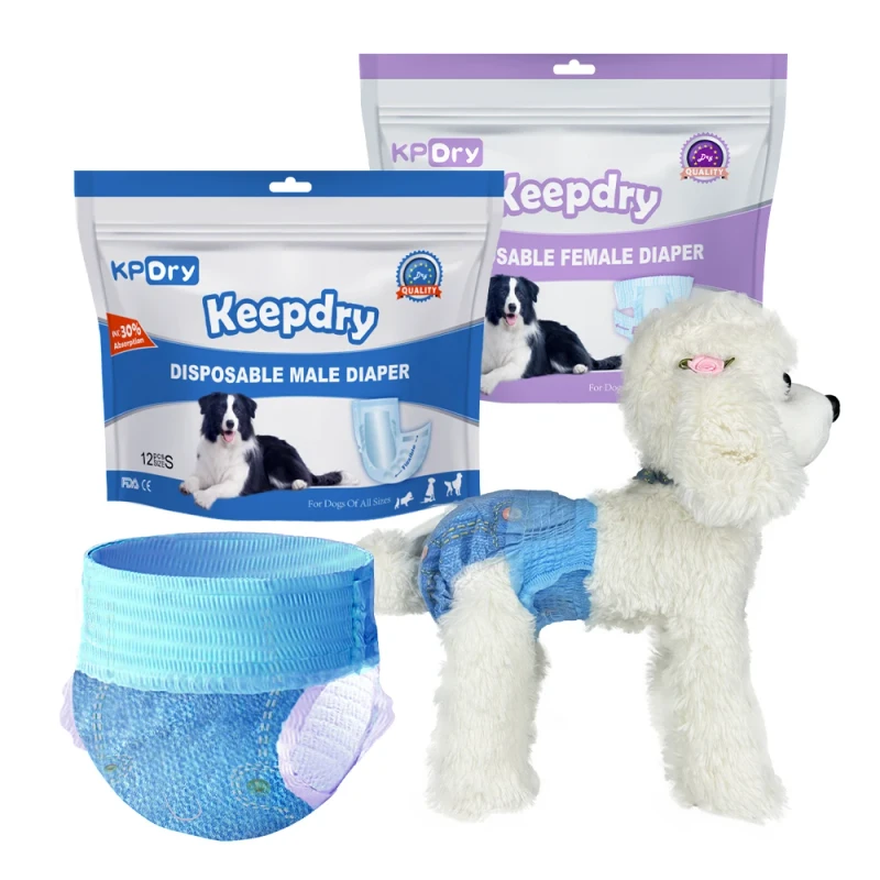 Pet Pull up Pants Disposable Diaper for Female Dogs & Cats with 3 D Leak Prevention Super Absorbent & Clothlike Backsheet