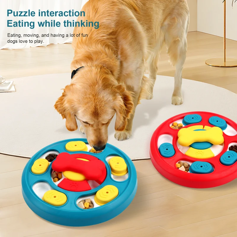 Pet Rotary Feeding Toy Slow Food Bowl Dog Rotary Table Gnawing Resistance Training Puzzle Plate Dog Cat Toy