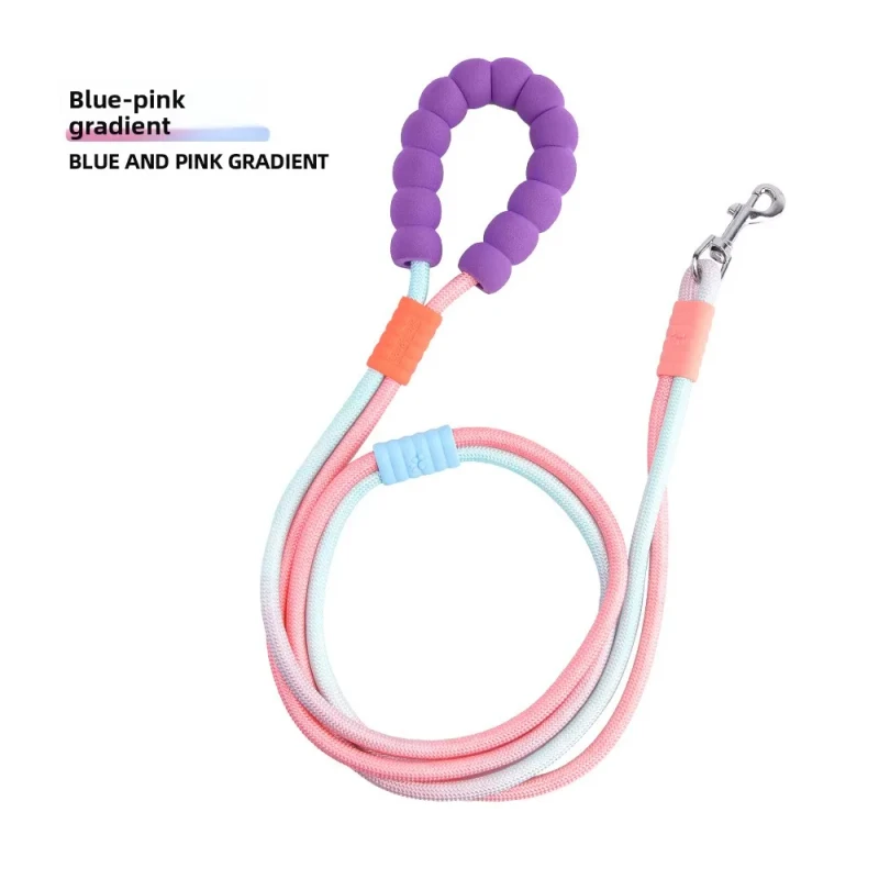 Pet Safety Device Double-strand Adjustable Anti-loss Walking Leash with Slanted Cross-body Strap Space-layered Noodle Handle