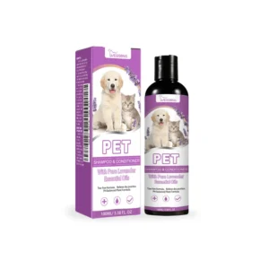 Pet Shampoo and Conditioner with Lavender Essential Oil Gentle Deep Cleansing for Dogs Cats Relieve Itching Healthy Shiny Fur