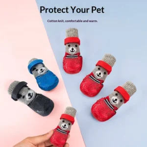Pet Shoes Dog Cat Waterproof Durable Socks Rubber Coating Non slip Wear resistant Anti injury Outdoor Sports All Seasons Casual