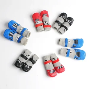 Pet Shoes Socks with Non Slip Plastic Bottom Winter Dog Shoes for Outdoor Use for Cats