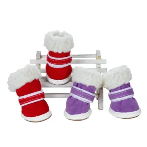 Pet Shoes for Small Dogs Anti slip Snow Boots Sneakers for Outdoor Paw Protectors Berber Fleece Warm Winter Dog Shoes