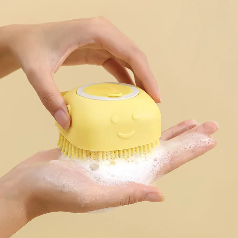 Pet Silicone Massage Bath Brush Shampoo Dispenser Bath Massage Cat Dog Bath Brush
