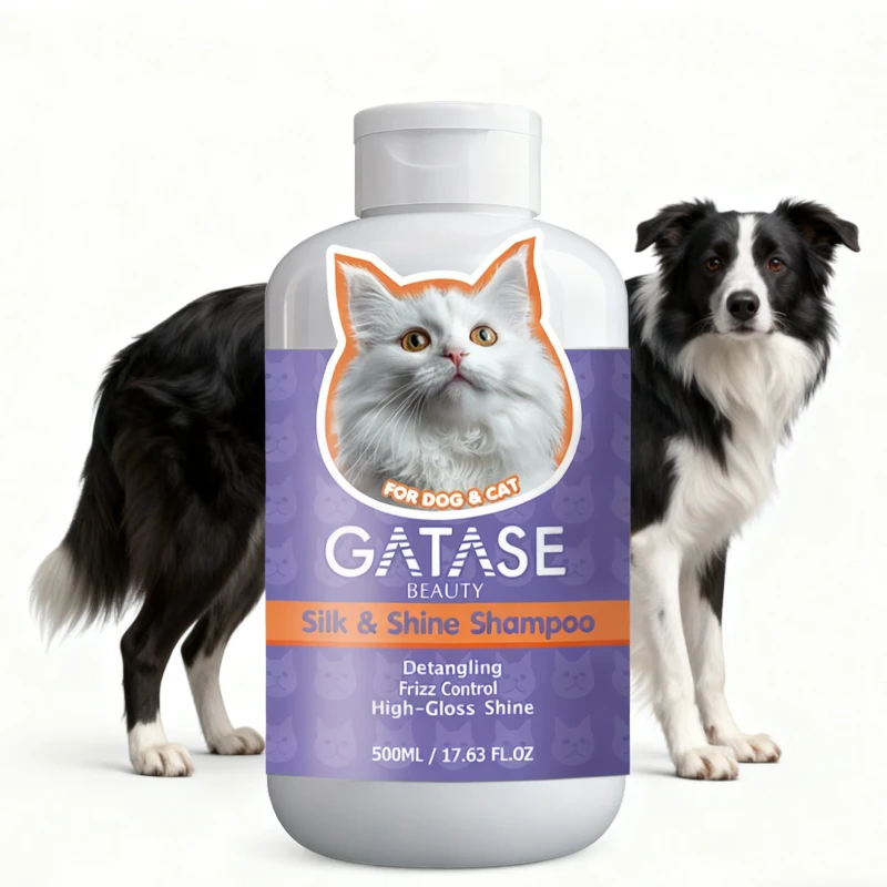 Pet Silk & Shine Shampoo Professional Dog & Cat Grooming Detangling Frizz Control & High Gloss Shine