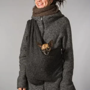 Pet Sling Wool Mixed Grey Travel Carrier for Dogs up to 11 Lbs