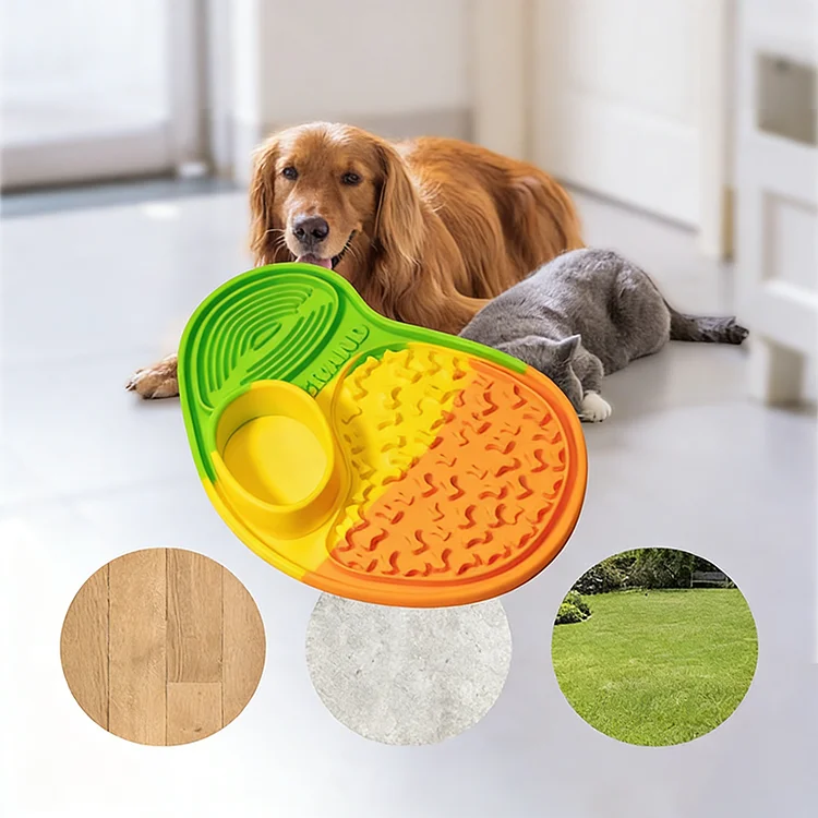 Pet Slow Feeder Mat Silicone 100% Eco Friendly Multi Texture Interactive Feeding Pad for Small Animals